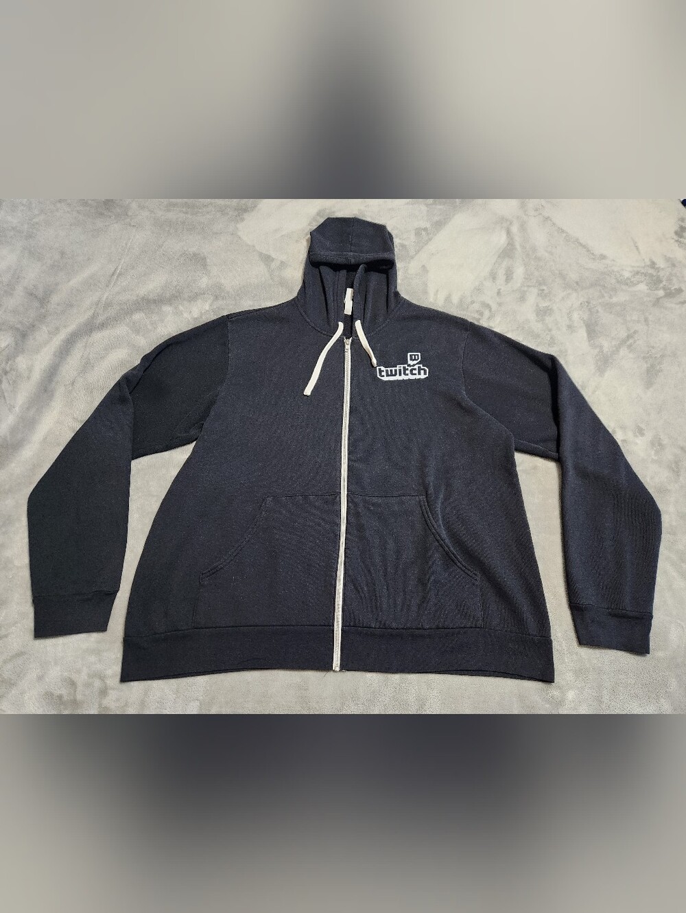 Official Twitch Black Full Zip Hoodie 2XL Gaming Merch